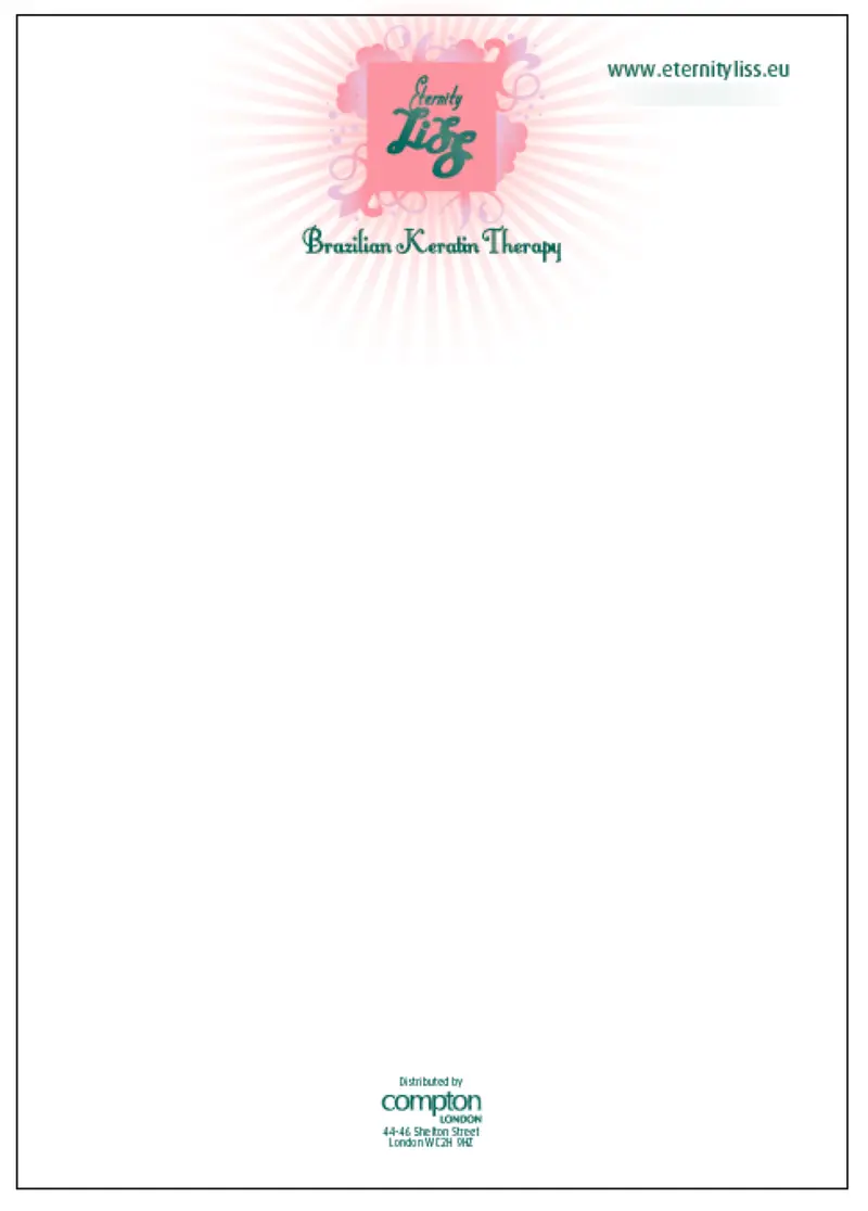 Eternity Liss letterhead, distributed by Compton London (phone number blurred)