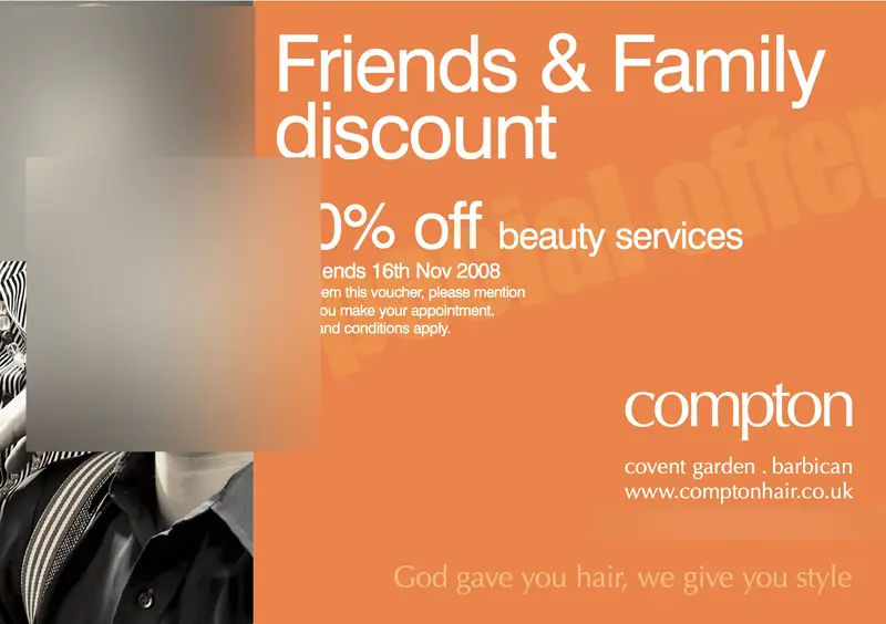 Print / mailer, faces blurred