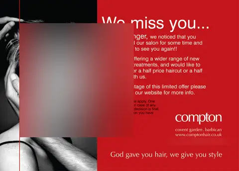 Print / mailer, faces blurred