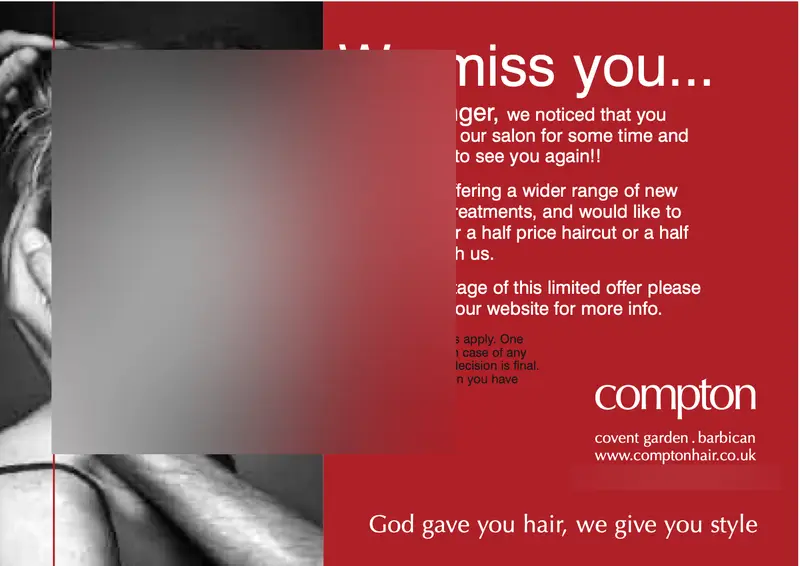 Print / mailer, faces blurred