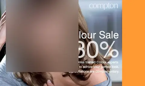 Print / mailer, faces blurred