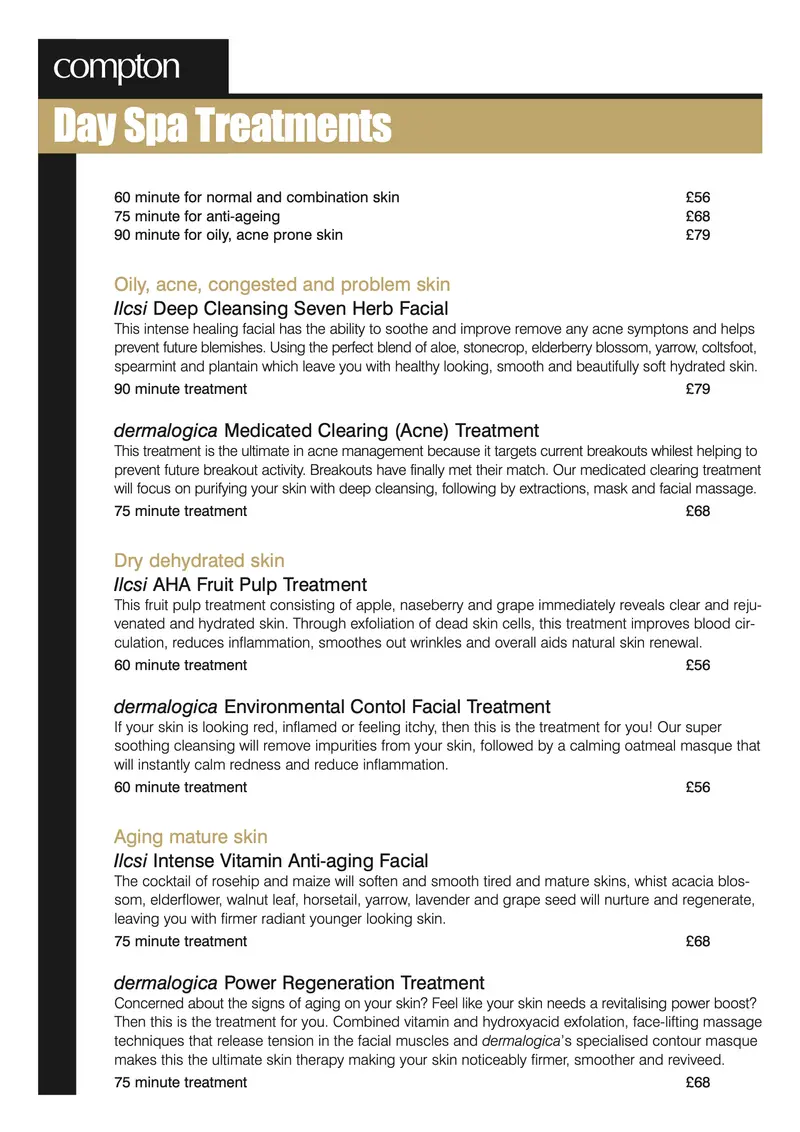Service menu, Barbican, page 2 of 4
