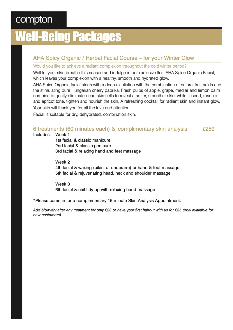 Service menu, Covent Garden, page 5 of 5
