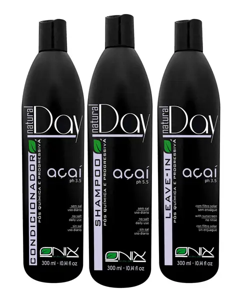 Onix Day Açaí home-care shampoo, conditioner and leave-in