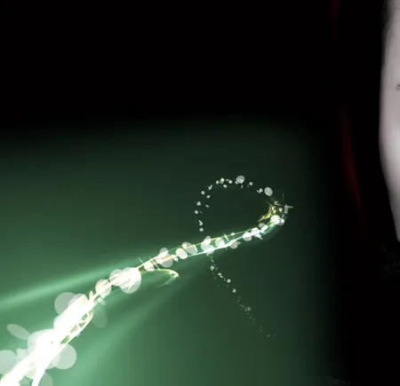 Onix Natural Care brand artwork: a trail of light on dark green