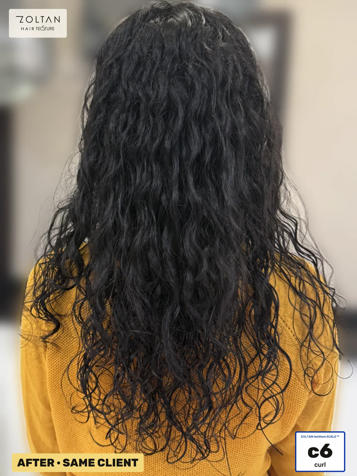 After: straight hair, then soft curl after Wavement Cold