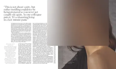 PORTER, March 2017: the page. Faces and phone numbers are blurred.