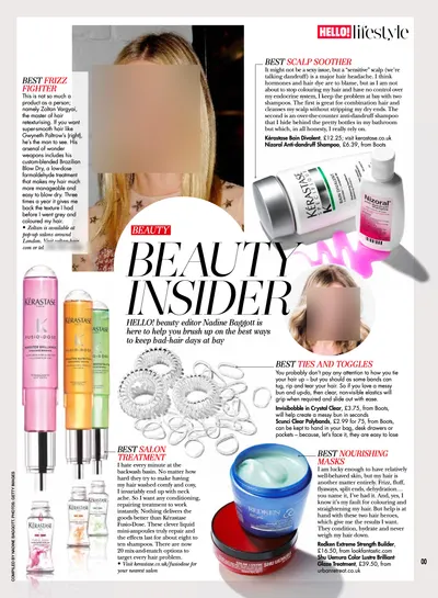HELLO! UK, March 2016: the page. Faces and phone numbers are blurred.