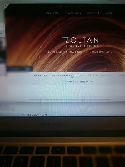 The old zoltan-hair.com home page, c.2016: “Zoltan, texture expert”
