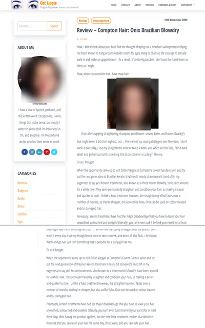 Get Lippie: the page. Faces and phone numbers are blurred.