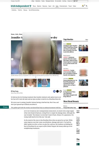 Irish Independent, November 2013: the page. Faces and phone numbers are blurred.